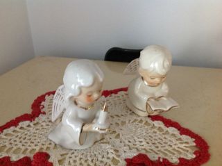 Vintage Christmas Angels White with Gold Plated Trim L&M Japan 2