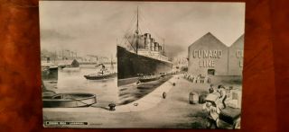 Cunard Line Lusitania Coaling At Liverpool C1910 Unusual Art Postcard