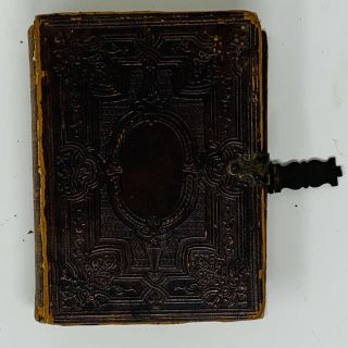 1862 Antique Civil War Era Bible With Detached Cover,  Latch Closure