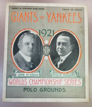 1921 World Series Program York Giants Vs York Yankees Young Babe Ruth