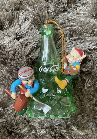 Vintage Coke Coca Cola Bottling Ice Sculpting Christmas Ornament