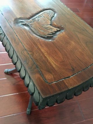 Antique Wood Side Cowboy Western Table Nightstand Horse Head Claw Feet Furniture