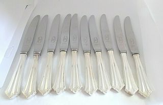 Set Of 10 Vintage Brodrene Lohne Norway 830s Silver Knives Vgc