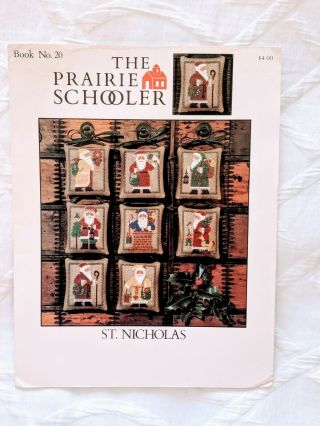 The Prairie Schooler St.  Nicholas Cross Stitch Pattern No.  20 Vintage Christmas