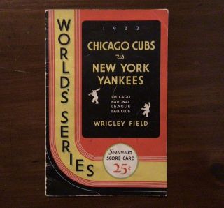 1932 World Series Program Wrigley Field Yankees Cubs Gehrig Babe Ruth