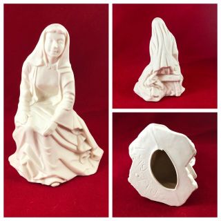 Vintage Nativity Byron Molds 1984 Ceramic Bisque Ready To Paint 5 Piece 3