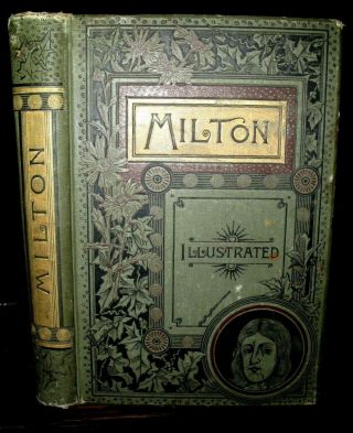 1888 John Milton Paradise Lost Victorian Fine Binding Book Poetry Antique Dore