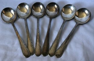 Set Of 6 Vintage Argyle Silver Plate Gumbo Spoon