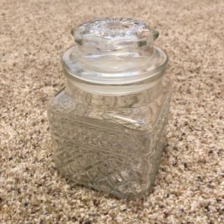 Vintage Anchor Hocking Clear Glass Cookie Candy Jar / Canister Usa