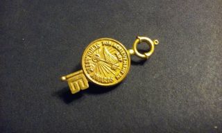 Vintage Gold Filled Achievement Art Scholastic Award Lapel Pin 1/10 10k Gf Key