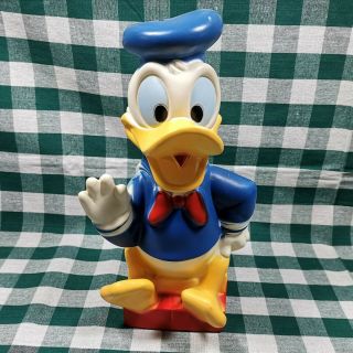 Vintage Donald Duck 11” Piggy Bank Play Pal Plastics Walt Disney