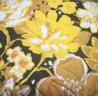 Vintage Black And Gold Bold Floral Bed Spread 90 X 102”