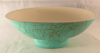 Vintage Maddux Of California Turquoise Gold Accents Pottery Planter