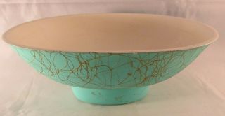 Vintage Maddux of California Turquoise Gold Accents Pottery Planter 2