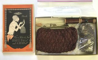 Antique Vtg 1924 Hiawatha Beaded Bag Handbag Glass Beads Pattern Book Kit Needle