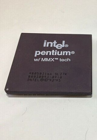 Intel Pentium 166 Mmx A80503166 Sl27k,  Vintage Cpu,  Gold