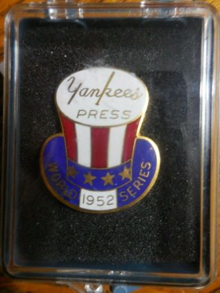 1952 World Series Yankees Press Pin