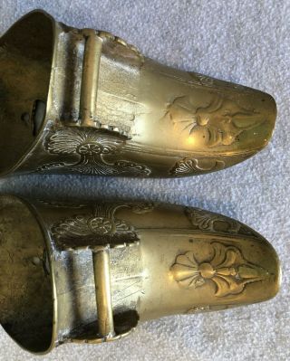 Antique Brass Stirrups Conquistador Spanish Colonial Ornate 10.  5 " Patina
