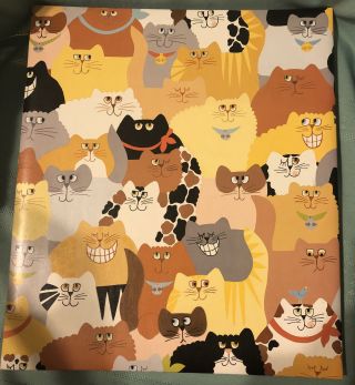 Vintage Hallmark Memory Book Photo Album Cats All Over & 8 Double Sided Pages