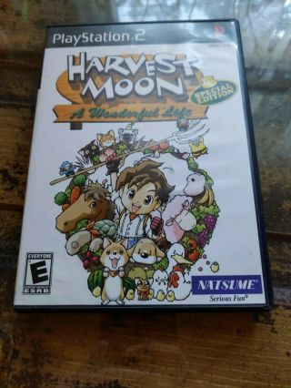 Vintage Sony Playstation 2 Harvest Moon A Wonderful Life Special Edition Ps2 Cib