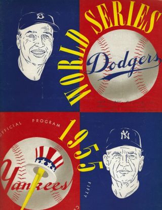 1955 World Series Program York Yankees Brooklyn Dodgers Ebbets Field Edition