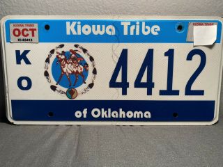 Kiowa Tribe Of Oklahoma Tribal Native American Indian Tribe License Plate Tag Ok