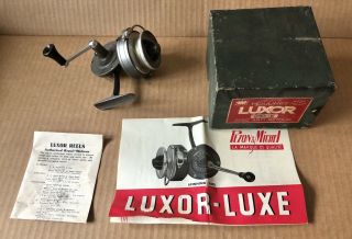Vintage Moulinet Luxor Luxe No.  1 Spinning Reel Full Bail Orig.  Box W/ Papers