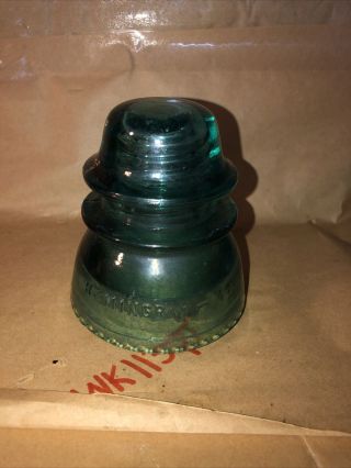 Vintage Hemingray No 42 Cd 154 Pale Green Glass Insulators With Round Drips