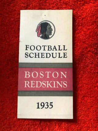1935 Boston Redskins Nfl Schedule (later Washington Redskins)