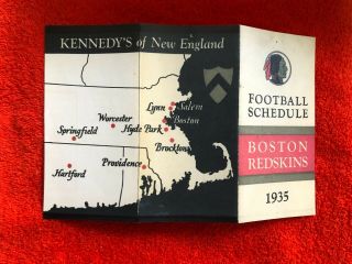 1935 BOSTON REDSKINS NFL SCHEDULE (LATER WASHINGTON REDSKINS) 3