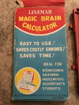 Vintage Linemar Magic Brain Calculator W/stylus & Box Made In Japan