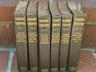 Antique Automobile Engineering 6 Vol.  Book Set 1920 American Technical Society