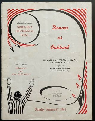 1967 Oakland Raiders Vs Denver Broncos Afl Football Program - Exhibition Game