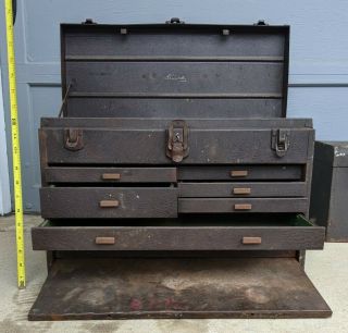 Vintage Antique 1940s Kennedy 6 Drawer Machinist Tool Box Chest Metal
