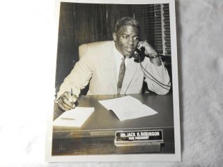 1957 Associated Press Type 1 Photo Of Jackie Robinson As Vice President Of Chock