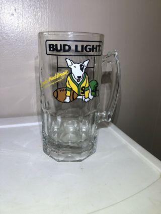 Vintage Bud Light Spuds Mackenzie Beer Glass Mug Party Animal - 1987 Football