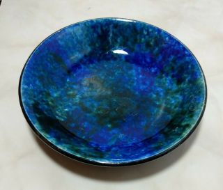 Vintage Stangl Pottery Mediterranean Blue Green Spongeware Bowl Signed 7.  5 "