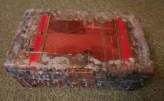 Antique Haunted Dybbuk Box with Content and Photo of a Young Woman 1920s 2