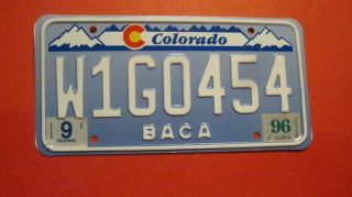 1996 Colorado Denim License Plate Baca County W1g0454