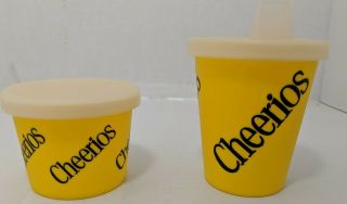 Vintage Cheerios Cereal Keeper Snack Bowl And Sippy Cup