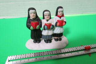 3 " X 2 " Vintage Ceramic Trio Of Singing Nuns Figurine