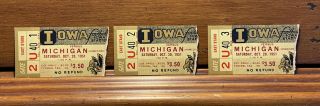 University Of Iowa Hawkeyes Football 1951 Homecoming 3 Ticket Stubs Vs Michigan