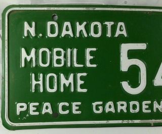 N.  Dakota Mobile Home License Plate 1971 PEACE GARDEN STATE Tag 71 North Dakota 3