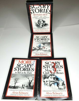 Vintage Scary Stories To Tell In The Dark Boxed Set - 1st Harper Trophy Edition