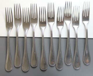 Towle Beaded Antique 10x Dinner Forks Stainless Steel 18/10 Germany 8 1/8 "