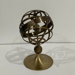 Vintage Brass Armillary Sphere Globe Astrology Zodiac Sign