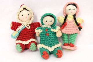 Set of 11 Vintage Amigurumi Dolls 2.  5 