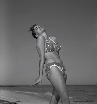 Bunny Yeager 1954 Camera Negative Photograph Gorgeous Bathing Beauty Nanci White