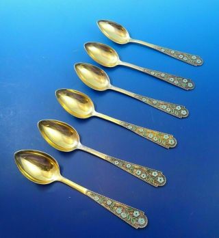Vintage Antique Russian Soviet 875 Silver Tea Spoon Set Of 6 (six) 140 Grams