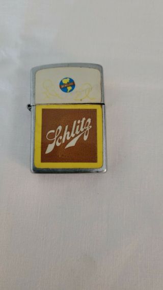 Vintage Hi - Lite Cigarette Lighter.  Advertising Schlitz Beer Korea.